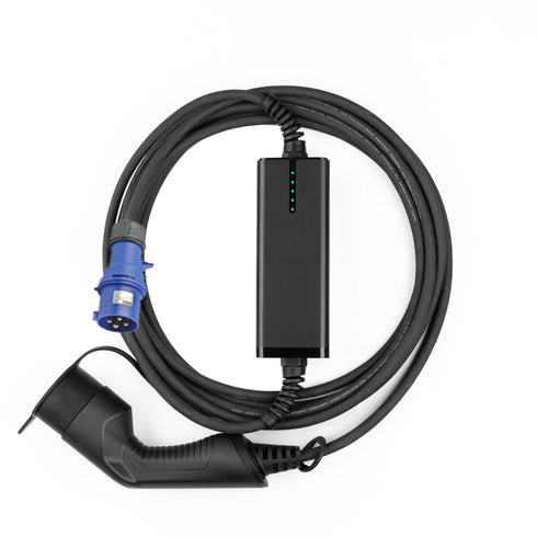 SPARK Black — Schuko / CEE til type 1 / 2 — justerbar ladekabel 6/10/16A — 1-fas — 3,6 kW